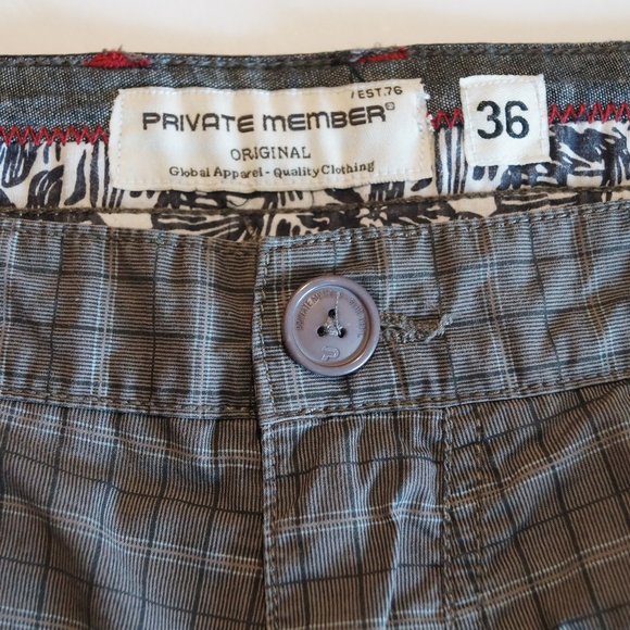 PRIVATE MEMBER plaid cargo short - Picture 2 of 8